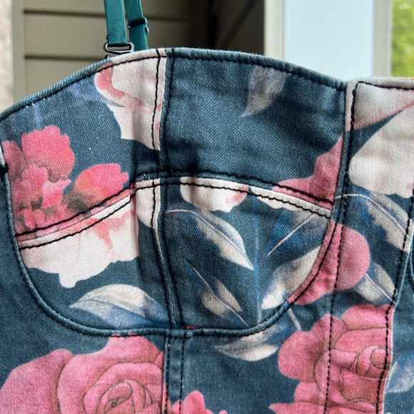 🆕 💐DRIFTWOOD WOMEN'S FLORAL SWEETHEART MASQUERADE NOIR MIDI DRESS Size 10 - Picture 6 of 14